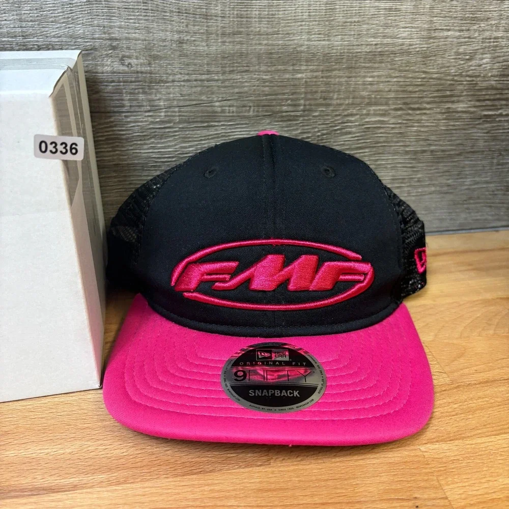 FMF Hat Cap Snap Back Womens Pink‎ Black Trucker Racing Dirt Biking Adjustable